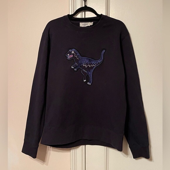 Coach Embroidered Rexy Dark Blue Sweater
